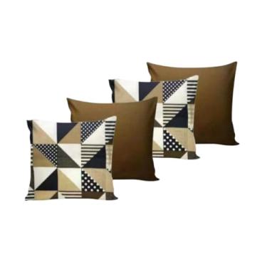 Imagem de Kit c Almofadas Cheias Decorativas pSala(GEOMÉTRICO JAVA TABACO)