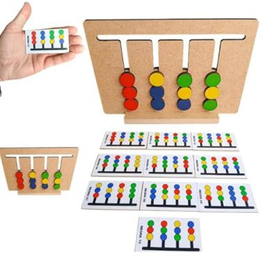 Imagem de Jogo Sequência de Cores Brinquedo Educativo Desafios Psicomotores Interativos Pedagógico Madeira