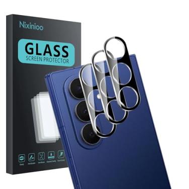 Imagem de Nixinioo Pacote com 3 protetores de lente de câmera para Samsung Galaxy Z Fold 7, vidro temperado, antiimpressões digitais, dureza 9H, resistente a arranhões, fácil de instalar, sem bolhas, clareza HD