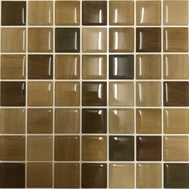 Imagem de Pastilha Adesiva Madeira Marrom Claro Escuro Resinada