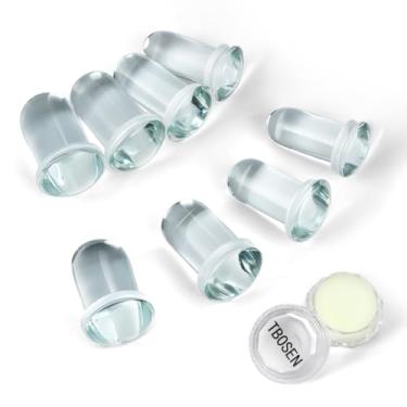 Imagem de TBOSEN Conjunto de 14 peças/8 peças de vidro com dimensões precisas, tampões de ouvido O-ring Aftercare Bálsamo cera Tunnels Gauges Stretcher Piercings Kit, 7-10mm, Vidro, Sem Pedra Preciosa