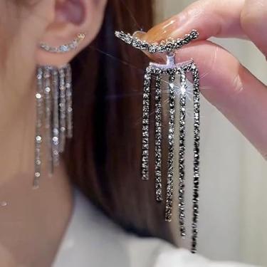 Imagem de Brincos de gota de strass para mulheres, pingente de borla de cristal brilhante, joias, festa de casamento, formatura, amizade, presentes para mulheres, presentes de Natal, Dia dos Namorados