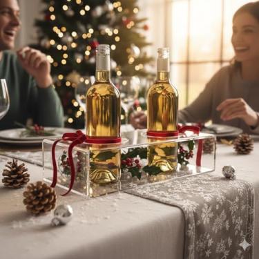 Imagem de Bandeja Para Vinho em Acrílico, Decoração de Mesa para Festas, Transparente