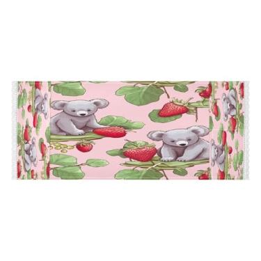 Imagem de Wassud Coala em capas de máquina de lavar e secadora de morango, protetor de lavadora com sacos de armazenamento, capa de geladeira à prova de poeira com bolsos para lavanderia doméstica, cozinha, 120