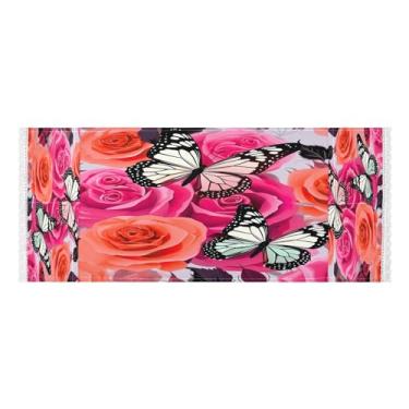 Imagem de Wassud Rosy Butterflies (2) capas de lavadora e secadora, protetor de lavadora com sacos de armazenamento, capa de geladeira à prova de poeira com bolsos para lavanderia doméstica, cozinha, 120 x 55