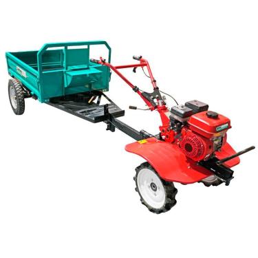 Imagem de Motocultivador Tratorito 7HP 4T Roda Grande GMG7000-8 + Carretinha 500Kg GCM500F Garthen