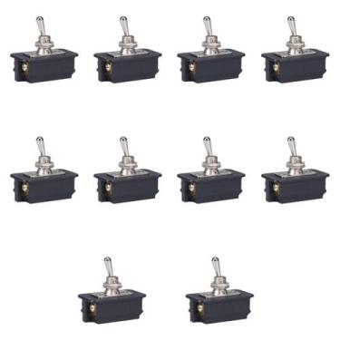 Imagem de Kit 10 Chave Alavanca Metálica Int. Bipolar 20A CS-301A MG Cor:Preto -