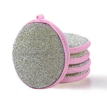 Imagem de Esponja de Limpeza Reutilizável com Escova Ação Intensa Esponjas Microfibra Sem Risco Arranhões para Pratos e Panelas na