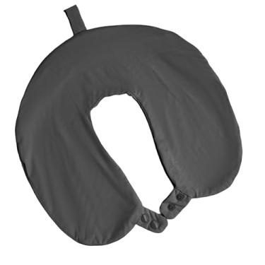 Imagem de foiesfiuh Capa de almofada de pescoço – Fronha de viagem de seda gelada refrescante com encaixe duplo, macia, lavável e leve, serve para travesseiros de viagem em forma de U – Apenas capa, sem