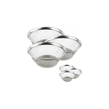 Imagem de Cesta em Aço Inox Premium, 25cm Diâmetro, Design Vazado, Resistente à Corrosão, Inox, 123g, para Frutas e Pães