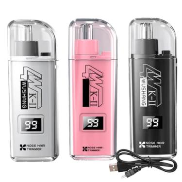 Imagem de Aparador de Pelos Nariz e Orelha ElétricoVisor de Baterial Led, Portátil e Recarregável USB, Cortador de Pelos Sem Dor, Multiuso Lâmina Aço Inoxdável, Premium (Preto)