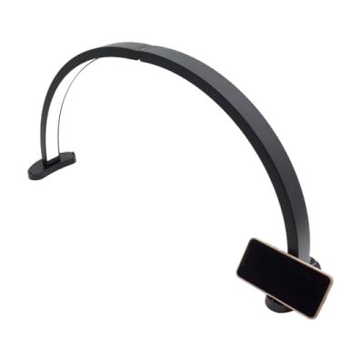 Imagem de Fafeicy Luz de Meia Lua de Mesa LED, Lâmpada de Mesa de Unhas Profissional Com Brilho Ajustável e Temperatura de Cor, Luz de Salão Regulável de 28 Polegadas Com Suporte de Telefone para (plugue da ue)