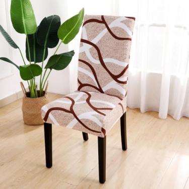 Imagem de Capas de cadeira de sala de jantar, capas de cadeira elásticas laváveis, protetores de cadeira, ajuste universal, poliéster macio, resistente, para quarto, hotel, cerimônia-tipo 06||tamanho regular
