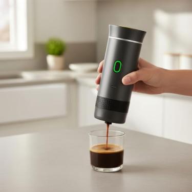Imagem de Máquina Café Expresso Portátil 3em1 Para Viagem Cabo Usb-c Prateado 127/220v Preto