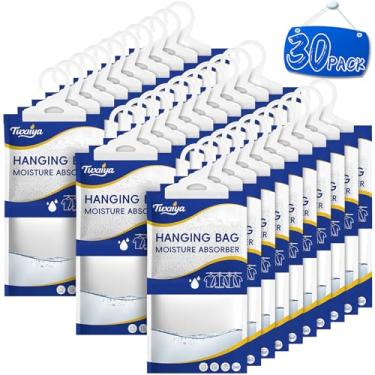 Imagem de TUXIYA Pacote com 30 absorventes de umidade, sacos de desumidificador de armário suspenso, sacos de absorção de umidade, dessecante, sacos de absorção de umidade para armário, guarda-roupas, quartos