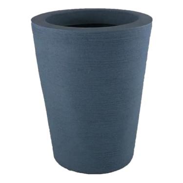 Imagem de Vaso de Planta Decorativo Modelo Escovado Com prato(SEM Prato Azul Desbotado)