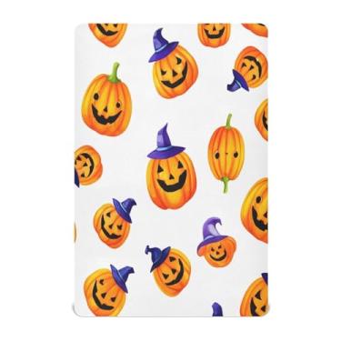 Imagem de JUZIHAI Lençol de berço de Halloween para meninos e meninas, capa de colchão de bebê com elástico macio e respirável para berço padrão e cama infantil, 132 x 71 cm