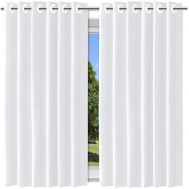 Imagem de Cortina de bloqueio de luz com forro cinza e ilhos, luxuosa