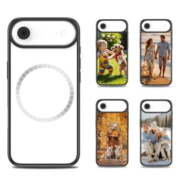 Imagem de FOQENCCI Capa magnética compatível com sublimação de ar para iPhone | 5 peças, compatível com MagSafe, capa de telefone personalizada DIY para iPhone 17 Air, proteção antideslizante