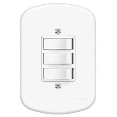 Imagem de Interruptor Embutir 3 Paralelas Com Placa Série Blanc - 0657 - Fame Interruptor Embutir 3paralelas C-p Sb Fa 657 Fame