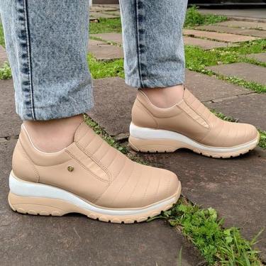 Imagem de Tênis Concórdia Dia a dia Confortável Slip On - Firezzi, Bege, 34