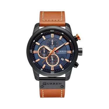 Imagem de Relógio De Luxo Masculino Em Couro Esportivo À Prova d'Água Quartz Com