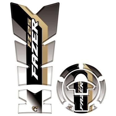 Imagem de Kit Protetor De Tanque E Bocal Resinado 3d Yamaha Fazer Fz25 2025-2026 Preto Preto