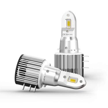 Imagem de Lâmpadas de Farol LED H15 Branco 5000K - Atualização de Farol com 400% Mais Brilho - Vantagem da Lâmpada: Alto e Luz de Circulação Diurna - Lâmpadas de 12v 55w Pacote com 2 Unidades