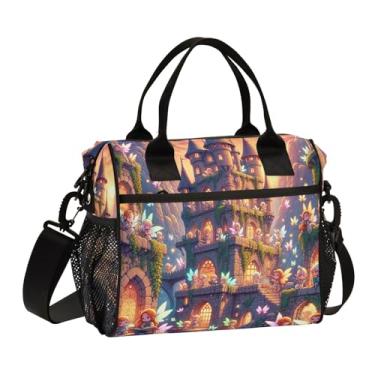 Imagem de ODAWA Fairy Castle Lancheira infantil para creche, lancheira com suporte de garrafa