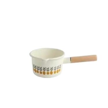 Imagem de EFDNK-HB Panela de leite esmaltada, panelas e frigideiras esmaltadas multiuso superfície antiaderente, fácil de limpar, panela esmaltada multiuso para ferver, cozinhar, aquecer, sopas, molhos de leite