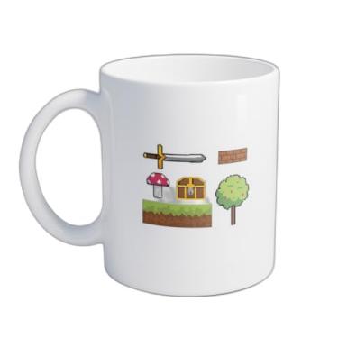Imagem de Caneca Xícara de Café Porcelana 300ml Estilo Videogame Pixelizado