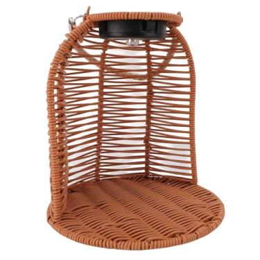 Imagem de Hyuduo Lanterna de Vime para PC Ao Ar Livre de Cesta de Plantador de Plantador para Decoração de Pátio de Jardim Com 6-8H Auto LED Light (Marrom)