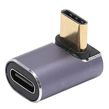 Imagem de Cryfokt Adaptador Tipo C Fêmea para Macho de ângulo Reto de Alta Velocidade 40GB 8K a 120Hz Adaptador 100W para Dispositivos Type C Liga de Alumínio Portátil para Todos Os Dispositivos Type (Tipo