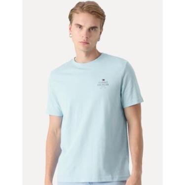Imagem de Camiseta Tommy Hilfiger Masculina Stack Brand Love Azul Claro-Masculino