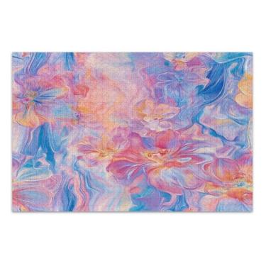 Imagem de Quebra-cabeças trippy com flores abstratas sonhadoras para adultos com letras nas costas 1000 peças