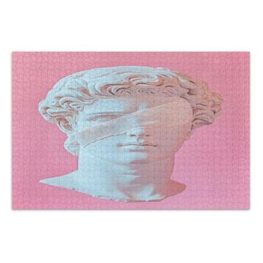 Imagem de Quebra-cabeças rosa mármore para adultos com letras nas costas 500 peças grandes quebra-cabeças para adultos