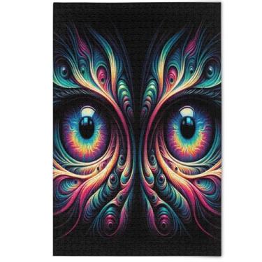 Imagem de Quebra-cabeça colorido legal monstro rosa azul para adultos 500 peças, presentes para jogo de elefante branco, quebra-cabeças grandes legais, estampa de arte de animais fofos, 500 peças, 52 x 37,8 cm