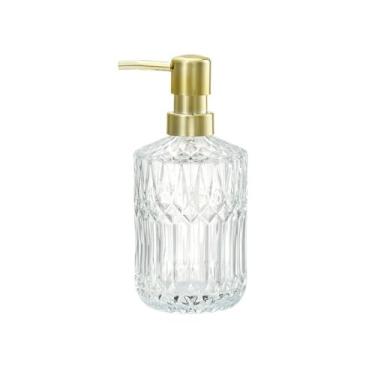 Imagem de Dispensador de sabonete, frasco de loção de vidro de alta qualidade, dispensador de sabão para casa, hotel, chuveiro, gel, xampu (transparente)