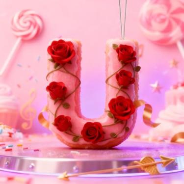 Imagem de Enfeites de Natal A-Z Cristal Pendurado, Dia dos Namorados, Letra U, Enfeites de Árvore de Natal, Decoração de Carro e Casa - Decoração Artesanal de Acrílico de Natal, Ideias de Troca de Presentes