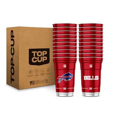 Imagem de Top Cup NFL Buffalo Bills 590 ml Copos de alumínio reutilizáveis 20 unidades | Oficialmente licenciado, durável, reutilizável e reciclável, feito nos EUA