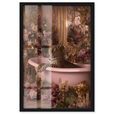Imagem de Royal Beast I Shadowbox Print Bathroom Wall Art por Art Remedy, moldura preta, 28 x 40 cm