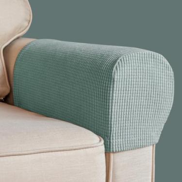 Imagem de Capas para cadeira de apoio de braço, capa elástica para poltrona para sofá para descanso de braço, antiderrapante, elastano, poliéster, capas de braço para sofá, poltrona para móveis, conjunto de 2