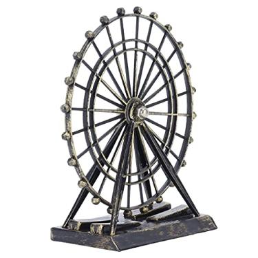 Imagem de GLOGLOW Roda Gigante de Mesa, Modelo de Roda Gigante de Ferro, Estátua 13.5x5.8x14.7cm, Decoração Nostálgica Rotativa para Ornamento de Mesa de Escritório Doméstico