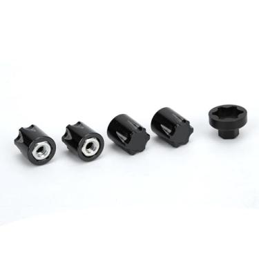 Imagem de Generic Conjunto de Tampa Central do Aro da Roda RC de 4 Porcas M4 Leves para para Axial SCX10 90046 D90 para Acessórios de Carro de Controle Remoto Tamiya Em Liga de Alumínio Preto, Vermelho, (#1)