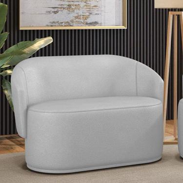 Imagem de Sofá 2 Lugares Namoradeira Orgânica Para Sala Malu Sintético Cinza M11 - D`rossi