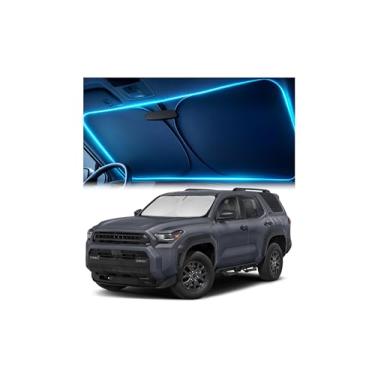 Imagem de Para-brisa para Toyota 4Runner 2010-2024 2025 – Protetor solar de ajuste personalizado com recorte espelhado, bloqueia calor e UV, dobrável com bolsa de armazenamento - Para-brisa Toyota 4Runner