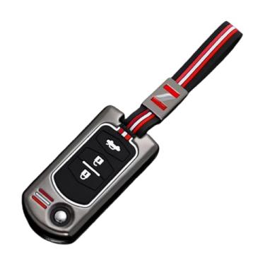 Imagem de Porta-chaves de liga de 2/3 botões compatível com Mazda 2 3 5 6 CX7 CX9 RX8 MX5 MPV Demio Capa para chave de carro Protetor de chaveiro remoto Shell Fob(3 Buttons Gun Grey Set 2)