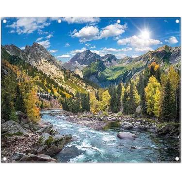 Imagem de ZTHMOE Tecido 3 x 2,4 m Montanha Lago Fotografia Pano de Fundo Floresta Natureza Paisagem Caminhada Fundo de Viagem Crianças Adultos Decorações de Festa Ao Ar Livre Adereços de Cabine de Fotos