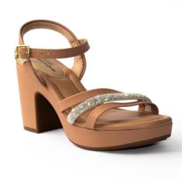 Imagem de Sandália Modare Ultraconforto Strass Salto Grosso 7203 Cor:;Tamanho:34;Genero:Feminino-Feminino