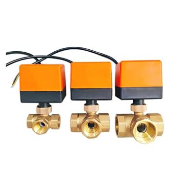 Imagem de Válvula 1/5.1 cm 3/10.2 cm 2.5 cm 1-1/10.2 cm 1-1/5.1 cm 5.1 cm válvula de esfera elétrica latão ar condicionado válvula solenoide aquecimento piso três vias AC220V (24vac, 1,25 polegadas)